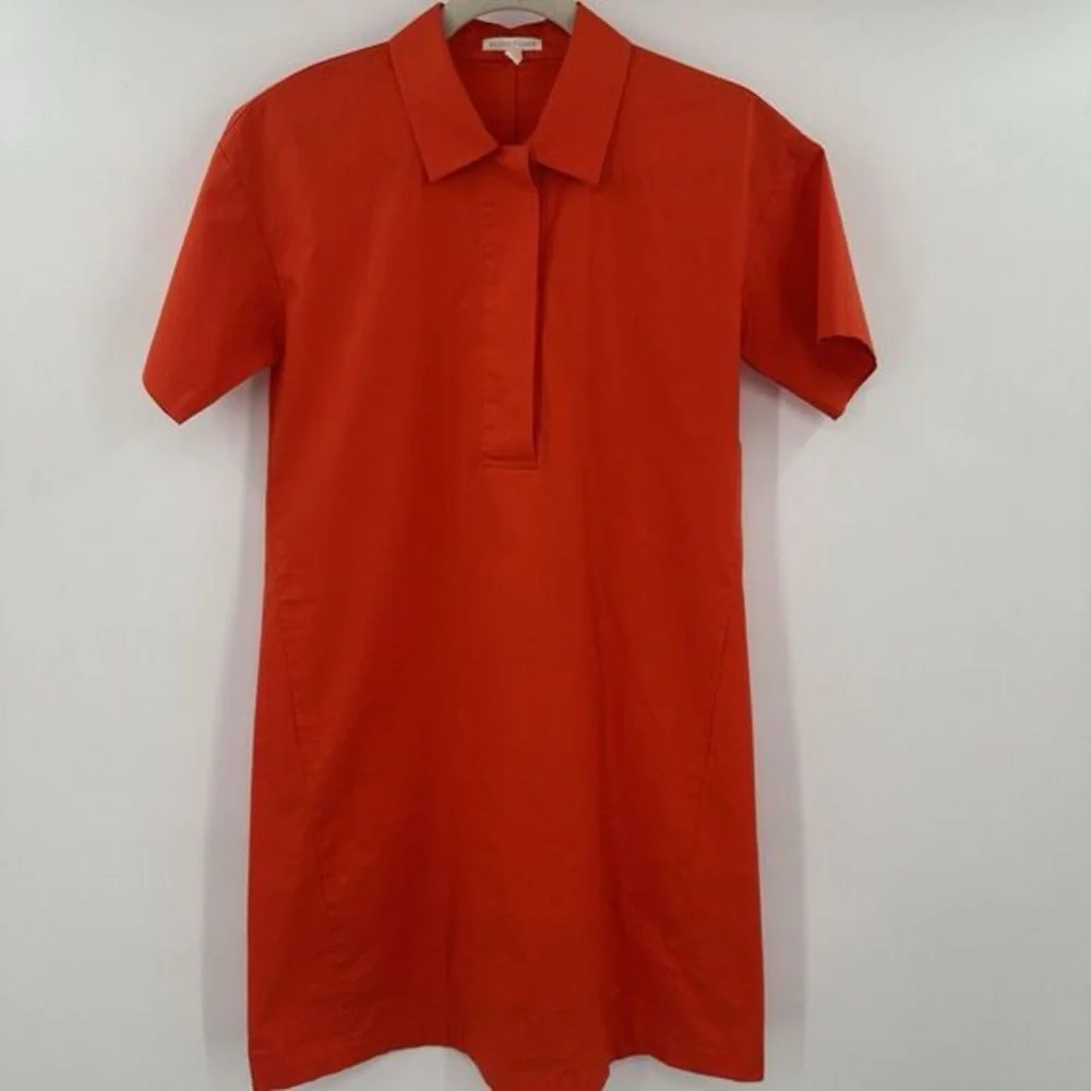 Bright Red Short Sleeve Polo Dress